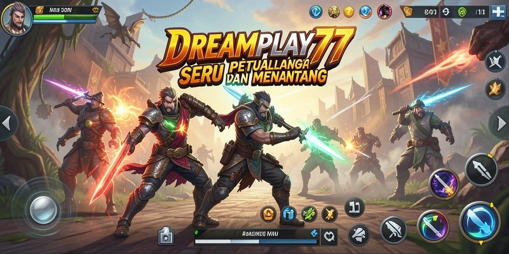 Tampilan gameplay aksi menegangkan di DREAMPLAY77.
