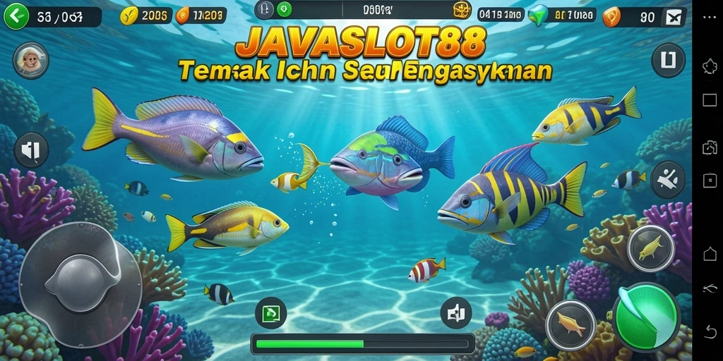 Tampilan gameplay seru dari JAVASLOT88 saat menangkap ikan.