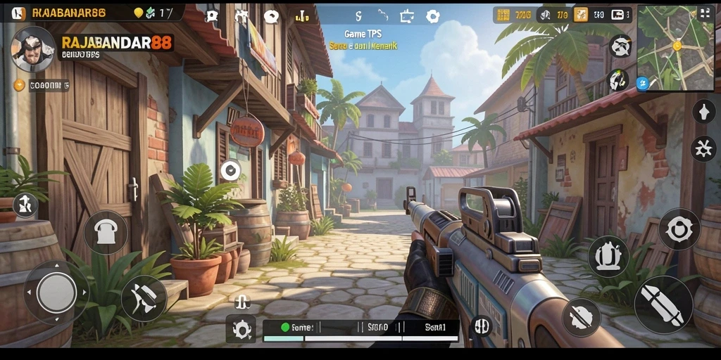 Screenshot gameplay RAJABANDAR88 menunjukkan aksi pertempuran yang seru dan dinamis.
