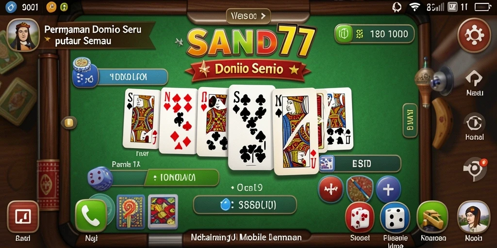 Tampilan gameplay menarik dari SAND77 dengan dinamika permainan domino.