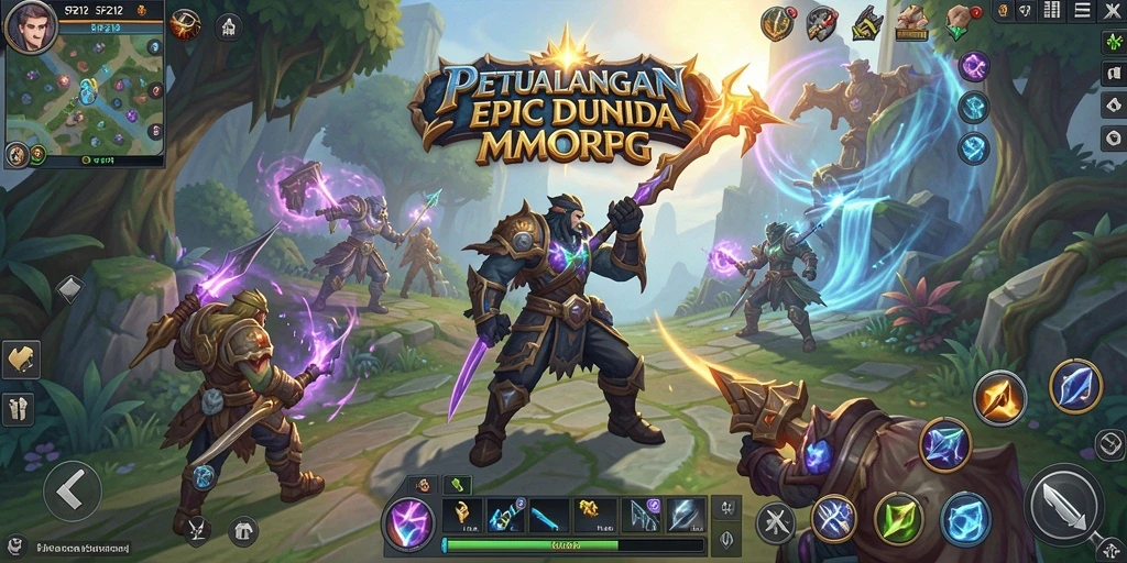 Tampilan gameplay epik dari SP212 dalam dunia MMORPG yang luas.